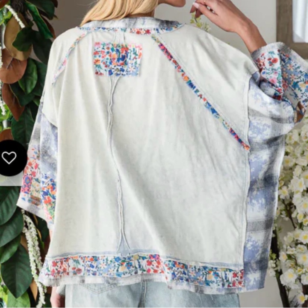 Oli & Hali Washed Multi Print Patchwork Oversized… - image 13